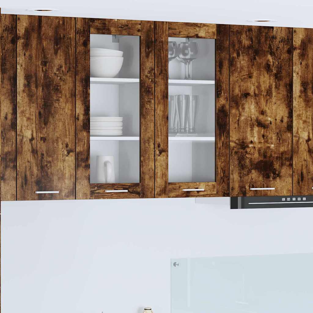 Hanging Cabinet with Door Riga 2 pcs Smoked Oak 40 x 31 x 80 cm